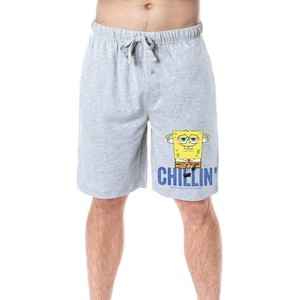 Nickelodeon SpongeBob SquarePants Mens' Chillin' Sleep Pajama Shorts Grey - 1 of 4