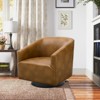 NicBex Faux Leather Accent Chair,Upholstered Living Room Chairs with Curved Backrest and Wood Base,Modern Armchair,Club Chairs for Living Room - 2 of 4