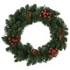 vidaXL Christmas Wreaths 2 pcs with Decoration Green 1 ft - 3 of 4