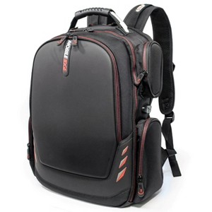 Mobile Edge Core Gaming TSA ScanFast 18.4" Backpack w/Molded Front Panel - Black with Red Trim - 1 of 4
