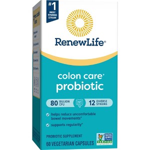 Renew Life Ultimate Flora Adult Colon Care Probiotic, 80 Billion CFU, 60 Capsules - 1 of 4