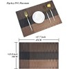 Aoibox Durable Washable Woven Vinyl Kitchen Placemats Set of 4, Heat Resistant Non-Slip Table Mats for Dining, Home, Office (Brown) - 2 of 4