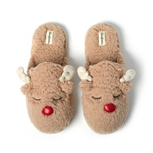 Dearfoams Men's Holiday Novelty Christmas Reindeer Scuff Slipper - 1 of 4