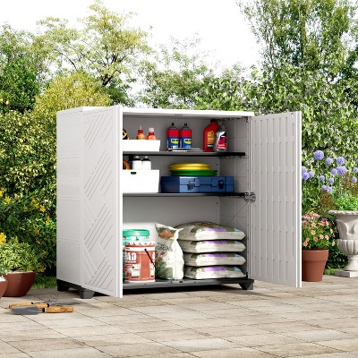 Yardgrace Weather Resistant 75Gal Storage Cabinet with Adjustable Shelves