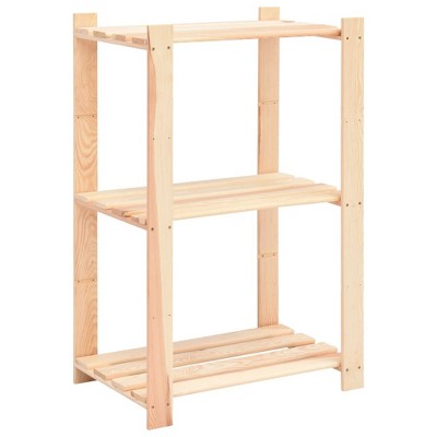 VidaXL 3-Tier Storage Rack 23.6 in.x15 in.x35.4 in. Solid Pinewood 330.7 lb