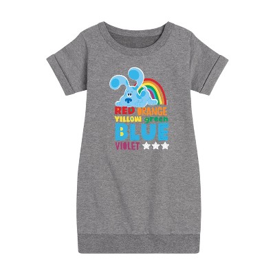 - Blue's Clues & You! - Colors Of The Rainbow Graphic Short Sleeve Fleece Dress