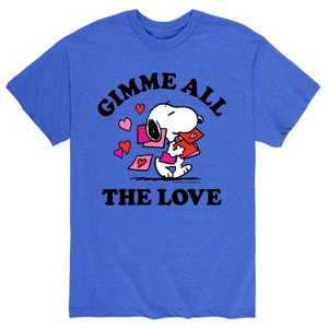 Men's - Peanuts - Gimme All The Love Short Sleeve Graphic T-Shirt - 1 of 4