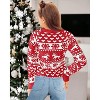 Girls Christmas Sweaters Casual Crewneck Long Sleeve Knit Pullover Jumper Tops - 2 of 2