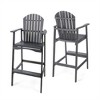 SKRAN Outdoor Acacia Wood Adirondack Barstools, Set of 2, Dark Gray, Elegant and Durable for Patio, Garden, and Outdoor Use - 4 of 4