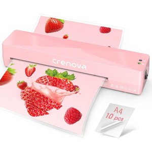 Crenova Laminator Machine, Pink, 9" A4 Thermal Laminator with Fast Warm-Up, Dual-Temperature Hot & Cold Mode for Home, Office, School & Business - 1 of 4