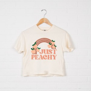 Simply Sage Market Women's Just Peachy Rainbow Short Sleeve Relaxed Fit Cropped Tee - 1 of 4
