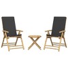 vidaXL Bistro Set Cream White Bamboo, 100% polyester fabric Standard - Dark Gray 17.7" x 17.7" - 4 of 4