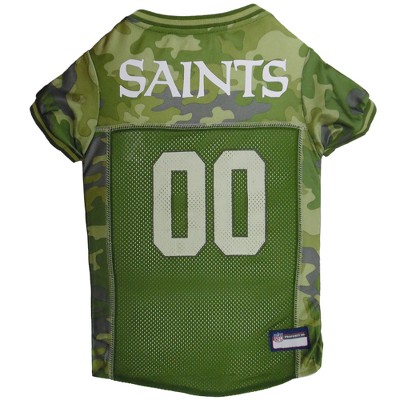 NFL New Orleans Saints Pets First Camo Pet Football Jersey - Camo L