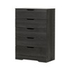 South Shore Holland 5 Drawer Chest Gray Oak: Modern Storage, Laminate Surface, Metal Handles - 2 of 4
