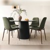 5-Piece Round Dining Table Set, 46'' Black Table with 4 Upholstered Armless Chairs, Modern Kitchen & Set, Space-Saving Furniture-Maison Boucle - 2 of 4