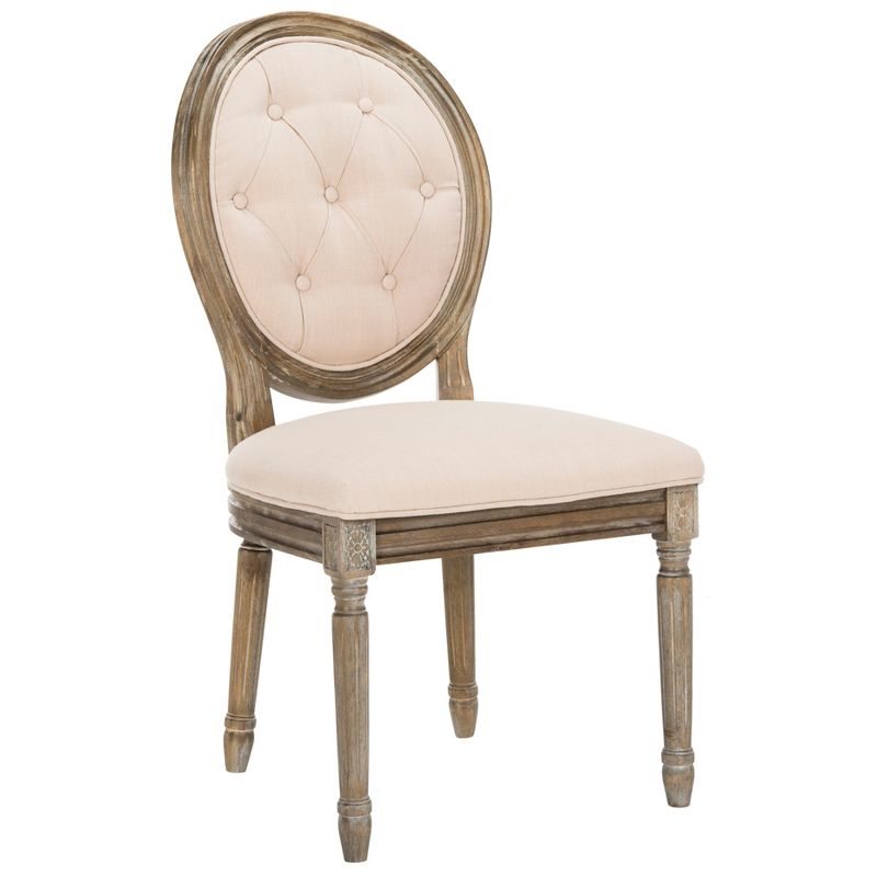 Holloway Tufted Oval Side Chair (Set of 2) - Beige/Rustic Oak - Safavieh., 4 of 10