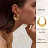 Chunky Gold Hoop Earrings, Hypoallergenic, Trendy for Women Simple and Trendy Style - 2 of 4