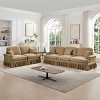 Mid-Century Sectional Sofa, 3-Seat Sofa and 2-Seat Loveseat with Flared Arms with Removable Skirt, Chenille Sofa with Cushion-Coolbibila - 2 of 4