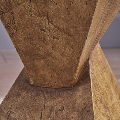 Twisted Hourglass Modern Accent Table in Wood Finish