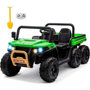 24V Kids Electric Car - 4x35W Motors Power, 24V 7AH Battery, 2-5MPH Speeds, Automatic Truck Bed, Parent Remote, Music Player - 1 of 4