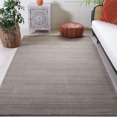Pewter Hand-Knotted Wool Rectangular Area Rug 6' x 9'