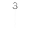 O'Creme Rhinestone Silver-Colored Number-3 Cake Topper 1-1/2 Inch - 2 of 2