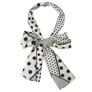 Allegra K Women's Polka Dot Long Skinny Double-Sided Scarf 57.87*5.12"(L*W) - 1 of 4
