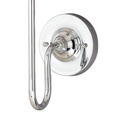 Kelsy Chrome 1-Light Bathroom Wall Fixture with Frosted Shade