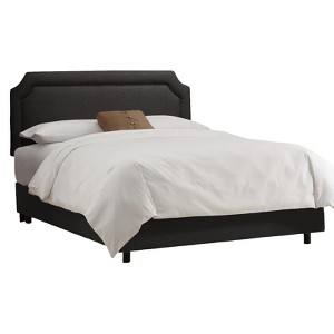 Queen Clarendon Notched Bed Red - Skyline Furniture, Black