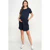 Hello Miz Casual Crew Neck Tee Shirt Maternity Dress with Pockets - 4 of 4