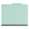 Universal Six-Section Classification Folders, Heavy-Duty Pressboard Cover, 2 Dividers, 6 Fasteners, Letter Size, Light Green, 20/Box - 3 of 4