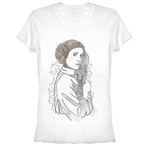 Juniors Womens Star Wars Princess Leia Art T-Shirt - 1 of 3