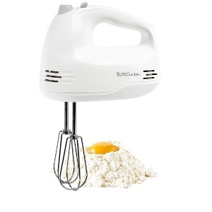 Betty Crocker 5-Speed Hand Mixer, 150 Watts Power, Easy-Clean Chrome Plate Beaters, Beater Eject Button, Heel Rest, BC-4203WT, White - 1 of 4