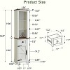 OKD 68″ Bathroom Floor Cabinets, Tall Linen Towers with Adjustable Shelves - 3 of 4