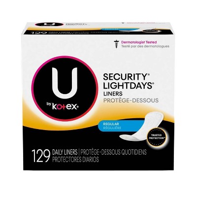 U By Kotex Security Lightdays Panty Liners Light Absorbency Unscented Target