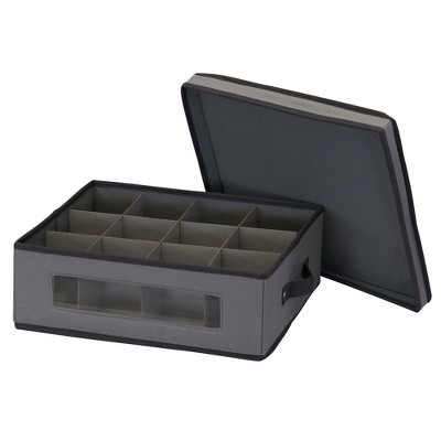 Gray Stackable Collapsible Plastic Lidded Storage Box