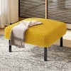 Sapphtopaz Modern Square Ottoman Corduroy Footstool with Legs Small Vanity Stool with Soft Padded Ottoman for Living Room, Bedroom, Entryway - 4 of 4