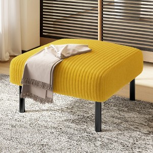 Kumasinova Small Ottoman Footstool with Legs,Corduroy Ottoman Foot Stool with Soft Padded seat,Square Footstool for Living Room,Bedroom - 1 of 4