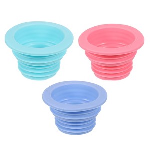 Unique Bargains Silicone Universal Fit Hose Laundry Drain Pipe Sewer Seal Ring 3 Pcs - 1 of 4