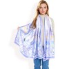 Anna-Kaci Women's Elegant Floral Satin Scarf with Vibrant Blue and Lavender Tones for Chic and Versatile Styling - 4 of 4