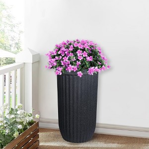 Tall Planter, Square Planter Set of 2, Large Indoor/Outdoor Flower Pots with Drainage Holes, Water Level Monitor & Wheels for Patio, Balcony, Garden - 1 of 4