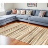 Beige and Brown Wool Abstract Stripe Hand Loomed Area Rug - 2 of 4