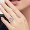 Pompeii3 6 1/5 Ct Huge Diamond & Oval Simulated Morganite Halo Ring 14k White Gold - 4 of 4