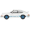 Porsche 911 Carrera RS 2.7 Grand Prix White with Blue Stripes and Wheels Limited Edition  1/64 Diecast Model Car by Mini GT - 3 of 4
