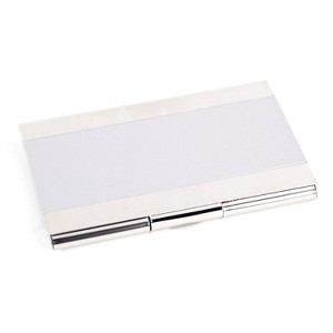 Bey-Berk Nickel Plated Business Card Case with Satin Trim (D269S) - 1 of 2