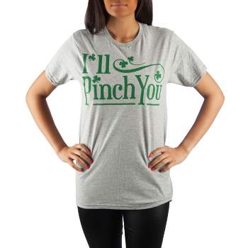 St. Patrick's Day I'll Pinch You Shamrock Men's Gray T-Shirt Tee Shirt