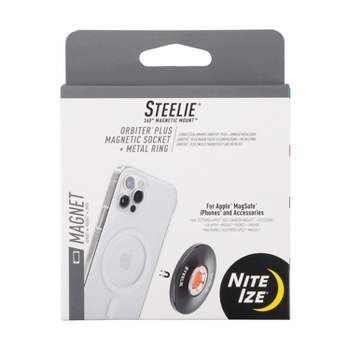 Nite Ize Steelie Orbiter Plus Socket and Metal Ring - Cell Phone Holder with MagSafe Charger Magnetic Mount - Black