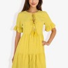 Anna-Kaci Women's Ruffle Sleeve Tiered Dress With Button And Tassel Detail for Casual Looks - 2 of 4