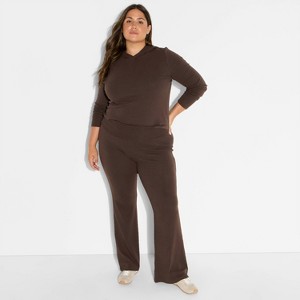 Women's Cozy Flare Mid-Rise Pull-On Pants - Wild Fable™ - 1 of 3