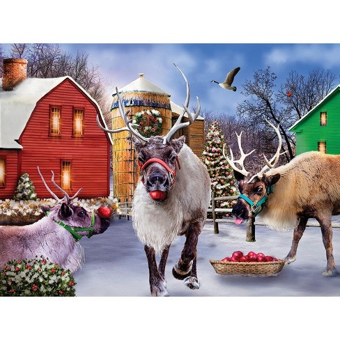 Sunsout Reindeer Farm 1000 pc Christmas Jigsaw Puzzle 72027